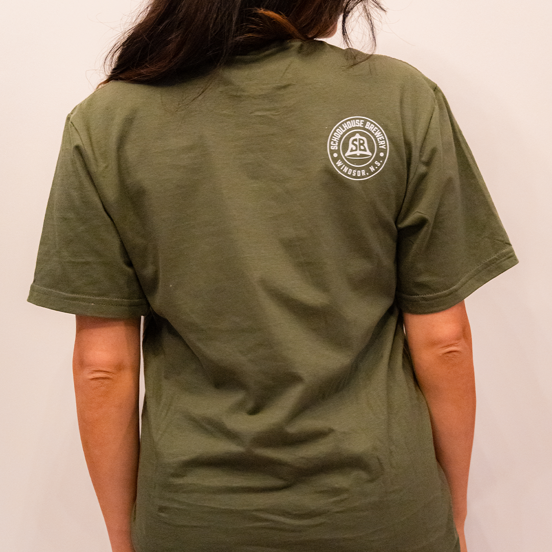 Schoolhouse Beer Bus Shirt (Military Green)
