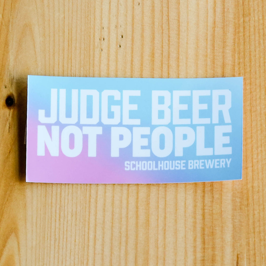 'Judge Beer Not People' Decals 4.5" x 2.25"
